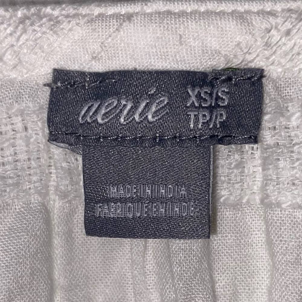 AERIE Coverup Beach Pool Oversized Drawstring Pink Tassels White Womens XS-S - Picture 10 of 12